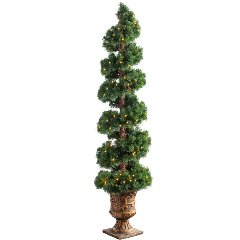 Mail Order Online Ltd PreLit Spiral Potted 6ft Green Artificial Christmas Tree with 400 Warm